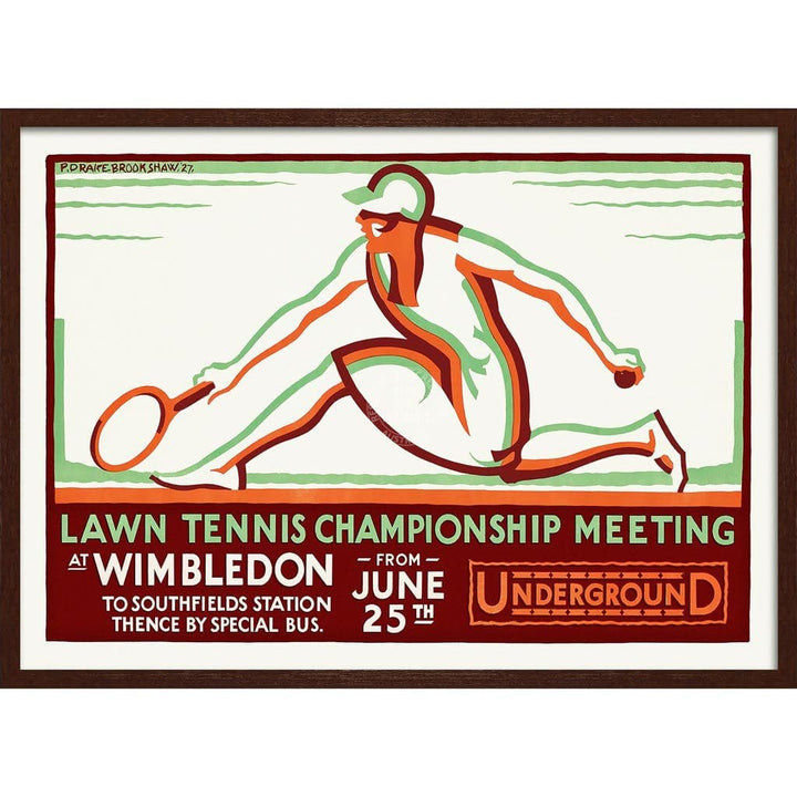 Wimbledon 1928 | United Kingdom A3 297 X 420Mm 11.7 16.5 Inches / Framed Print - Dark Oak Timber Art