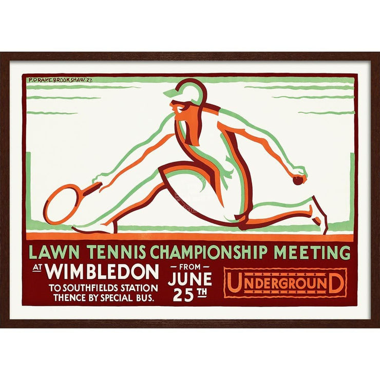 Wimbledon 1928 | United Kingdom A3 297 X 420Mm 11.7 16.5 Inches / Framed Print - Dark Oak Timber Art