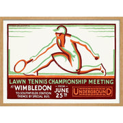 Wimbledon 1928 | United Kingdom A3 297 X 420Mm 11.7 16.5 Inches / Framed Print - Natural Oak Timber