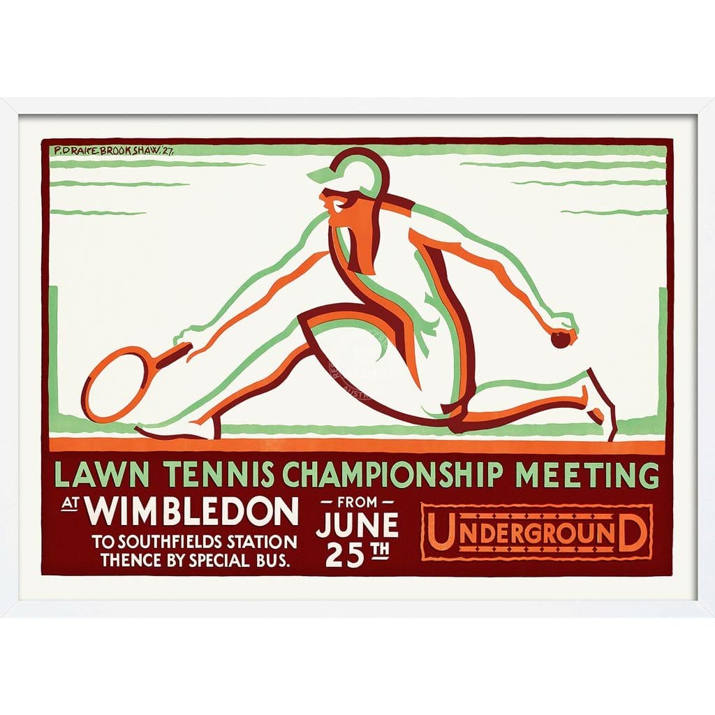 Wimbledon 1928 | United Kingdom A3 297 X 420Mm 11.7 16.5 Inches / Framed Print - White Timber Art