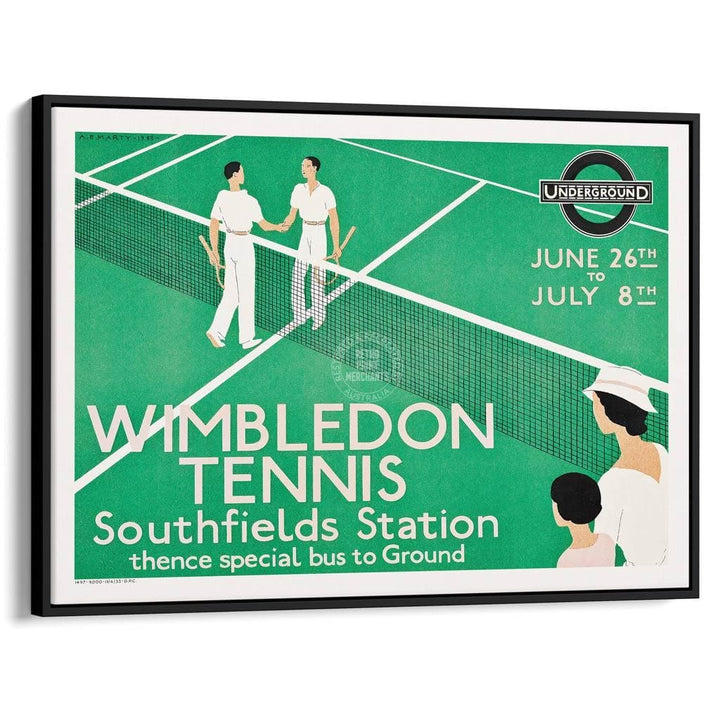 Wimbledon 1933 | United Kingdom A3 297 X 420Mm 11.7 16.5 Inches / Canvas Floating Frame - Black