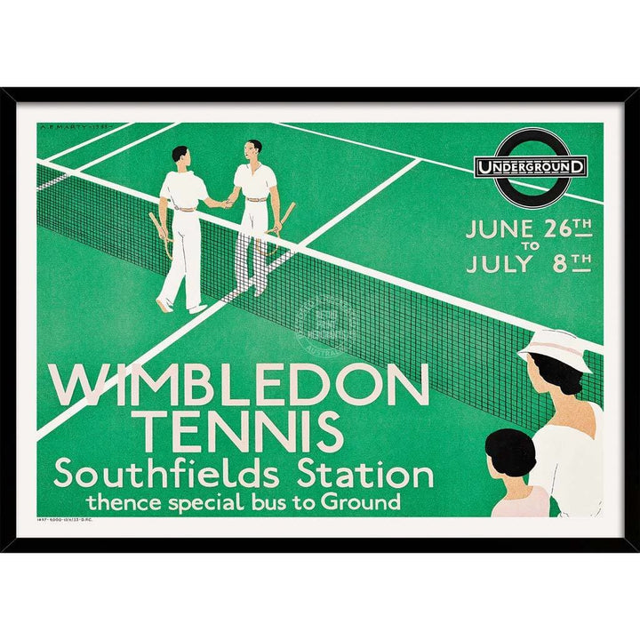 Wimbledon 1933 | United Kingdom A3 297 X 420Mm 11.7 16.5 Inches / Framed Print - Black Timber Art