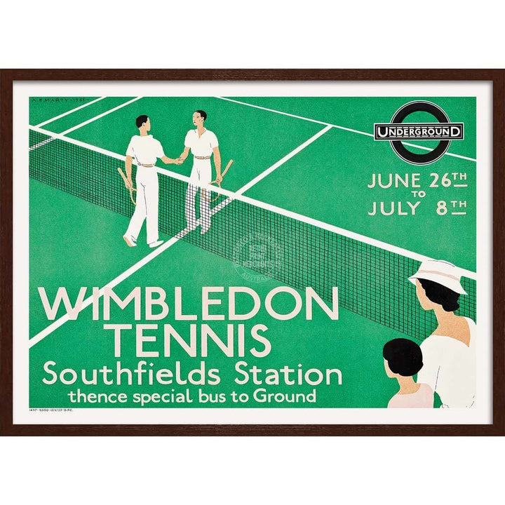 Wimbledon 1933 | United Kingdom A3 297 X 420Mm 11.7 16.5 Inches / Framed Print - Dark Oak Timber Art