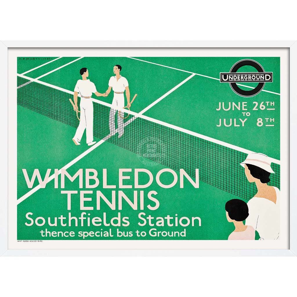 Wimbledon 1933 | United Kingdom A3 297 X 420Mm 11.7 16.5 Inches / Framed Print - White Timber Art