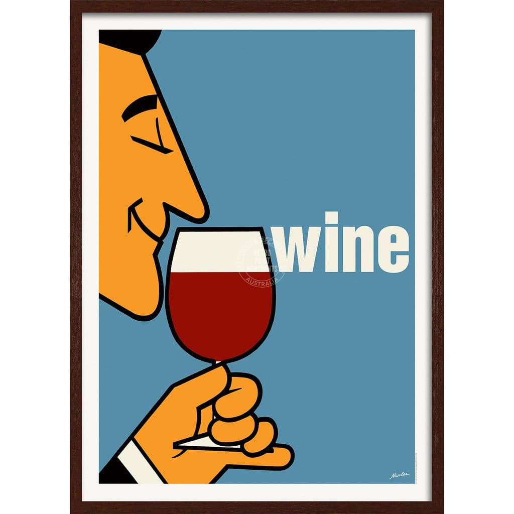 Wine | France A3 297 X 420Mm 11.7 16.5 Inches / Framed Print - Dark Oak Timber Art