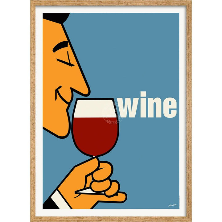 Wine | France A3 297 X 420Mm 11.7 16.5 Inches / Framed Print - Natural Oak Timber Art