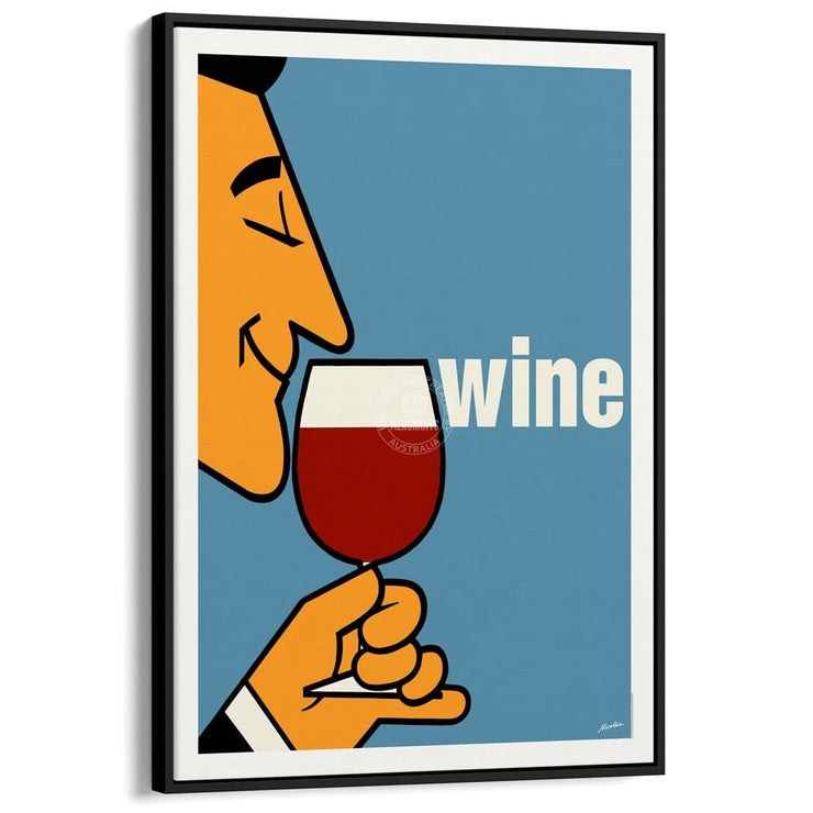 Wine | France A3 297 X 420Mm 11.7 16.5 Inches / Canvas Floating Frame - Black Timber Print Art