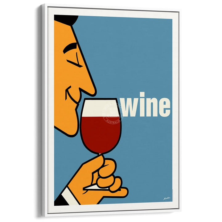 Wine | France A3 297 X 420Mm 11.7 16.5 Inches / Canvas Floating Frame - White Timber Print Art
