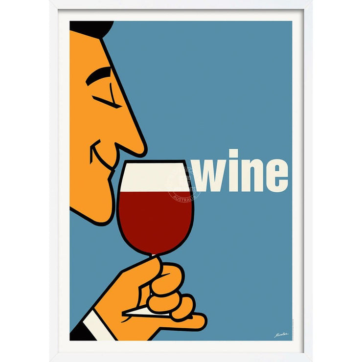 Wine | France A3 297 X 420Mm 11.7 16.5 Inches / Framed Print - White Timber Art