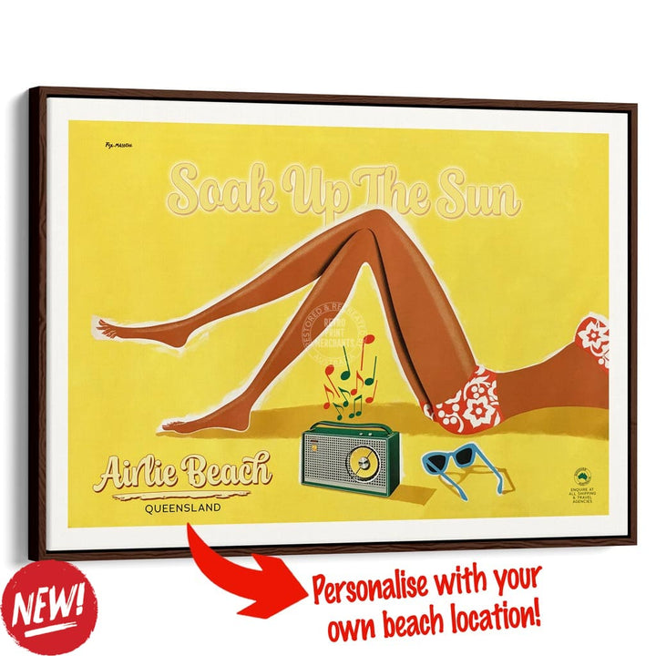 Your Own Beach Location | Personalise It Or Keep Airlie A3 297 X 420Mm 11.7 16.5 Inches / Canvas