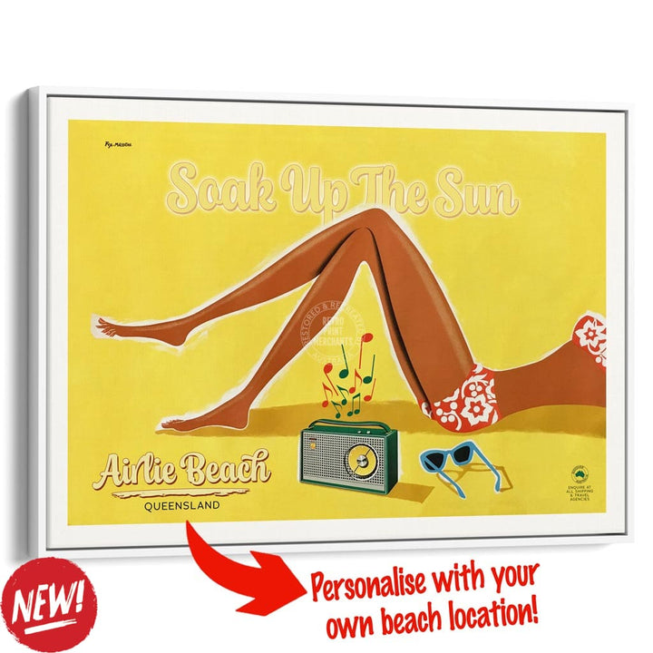 Your Own Beach Location | Personalise It Or Keep Airlie A3 297 X 420Mm 11.7 16.5 Inches / Canvas
