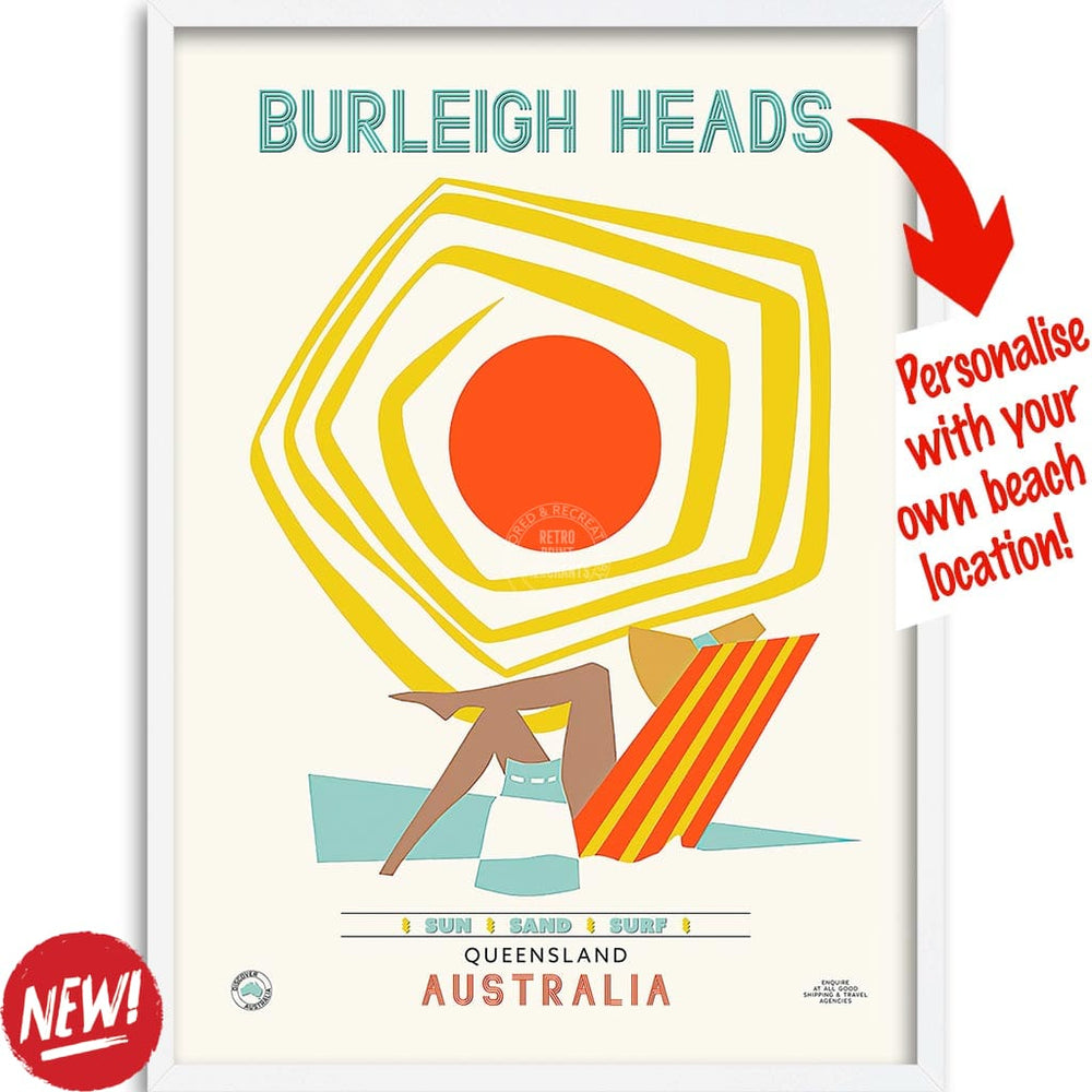 Your Own Beach Location | Personalise It Or Keep Burleigh Heads A3 297 X 420Mm 11.7 16.5 Inches /