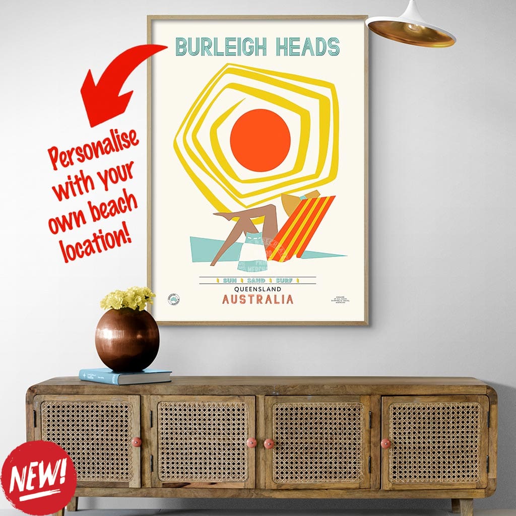 Your Own Beach Location | Personalise It Or Keep Burleigh Heads Print Art