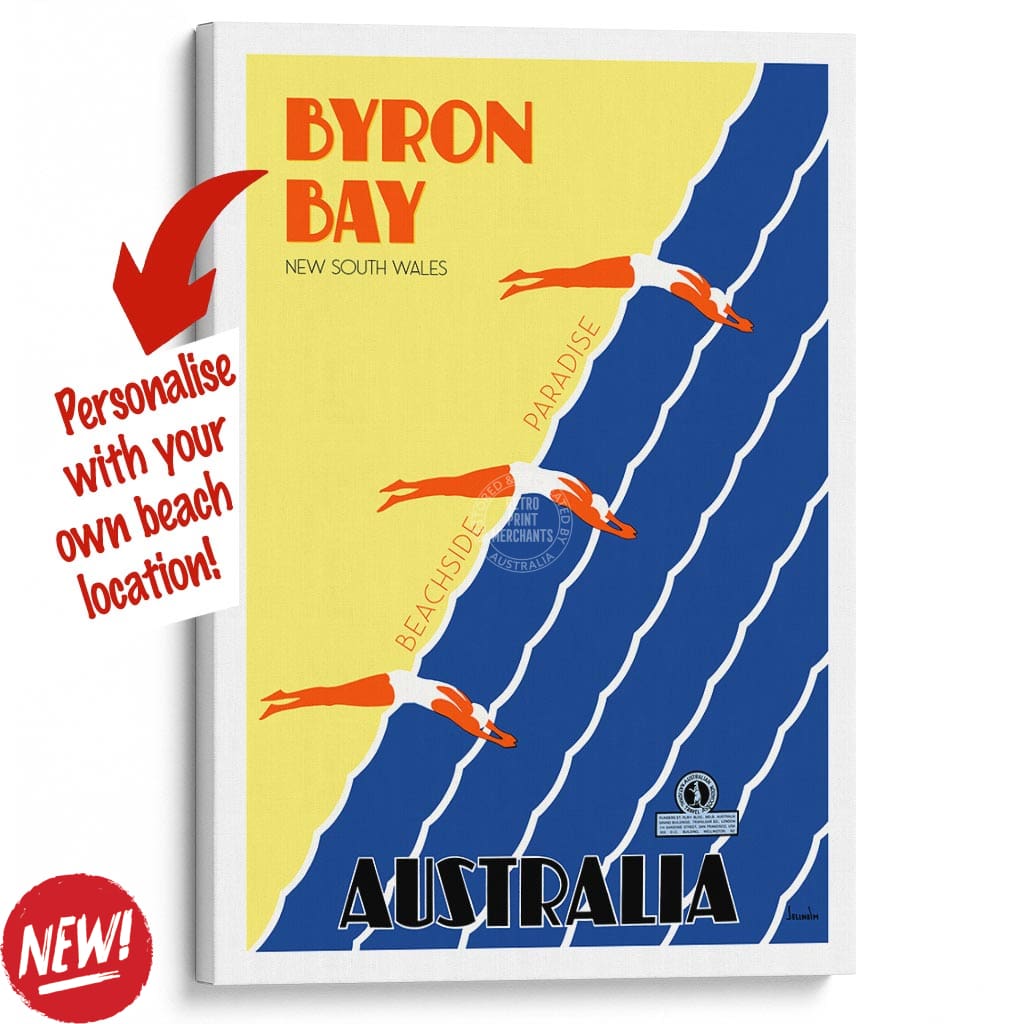 Your Own Beach Location | Personalise It Or Keep Byron Bay A3 297 X 420Mm 11.7 16.5 Inches /