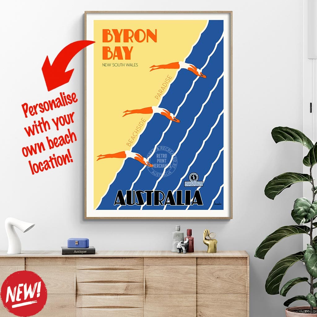 Your Own Beach Location | Personalise It Or Keep Byron Bay Print Art