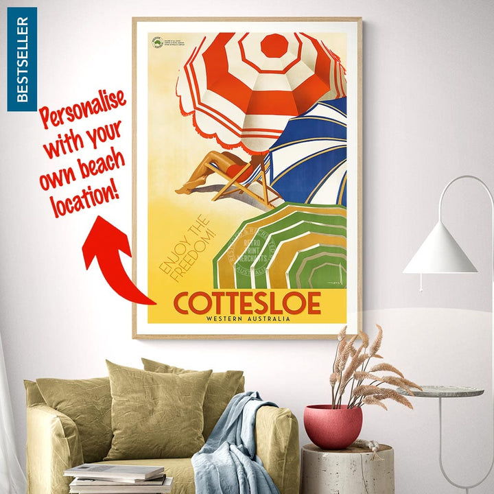 Your Own Beach Location | Personalise It Or Keep Cottesloe Print Art