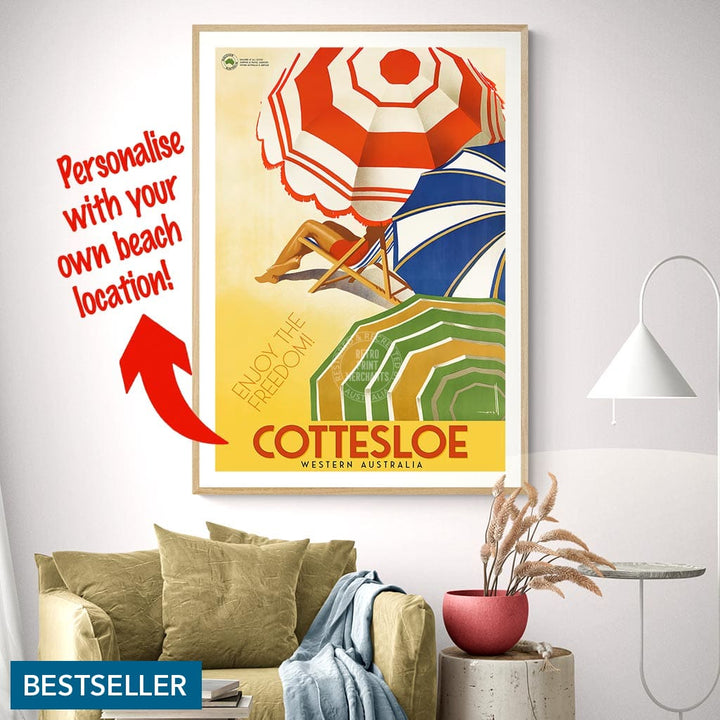 Your Own Beach Location | Personalise It Or Keep Cottesloe Print Art