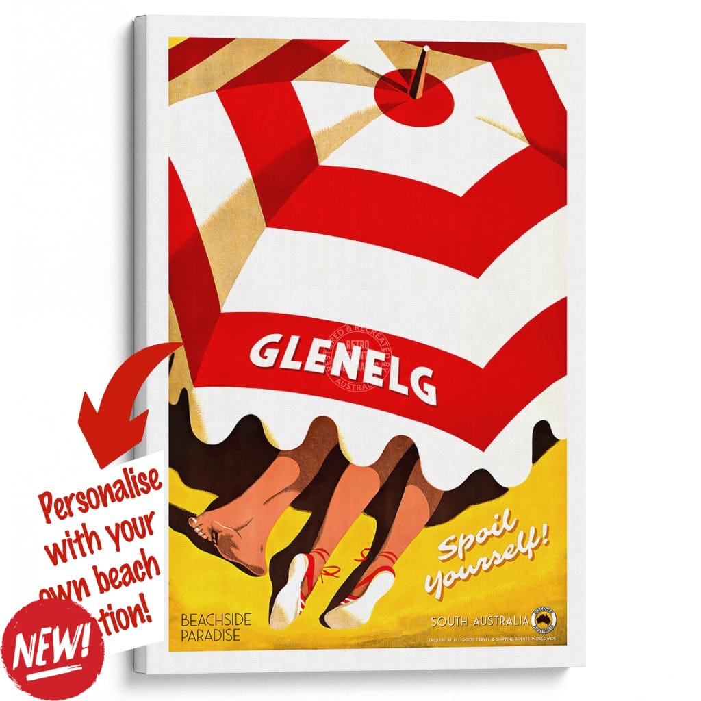 Your Own Beach Location | Personalise It Or Keep Glenelg A3 297 X 420Mm 11.7 16.5 Inches /