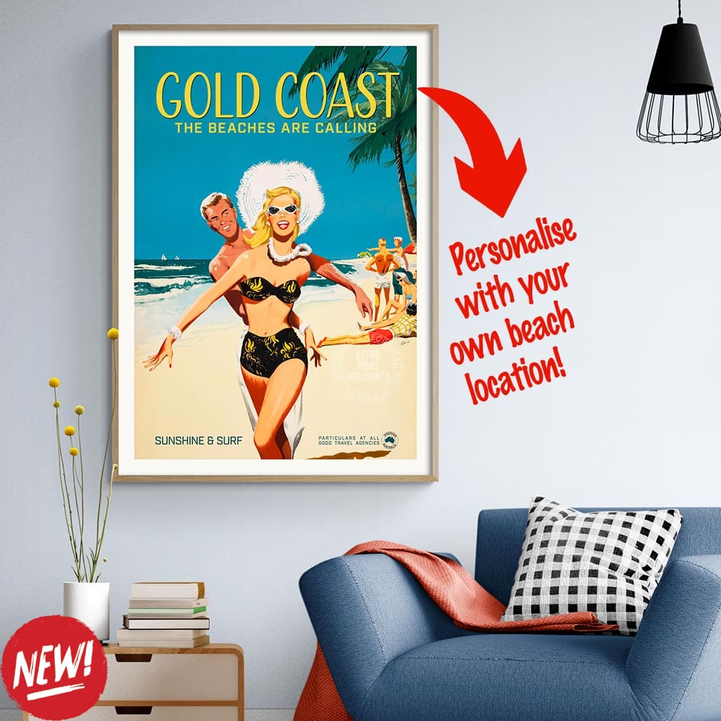 Your Own Beach Location | Personalise It Or Keep Gold Coast! Print Art
