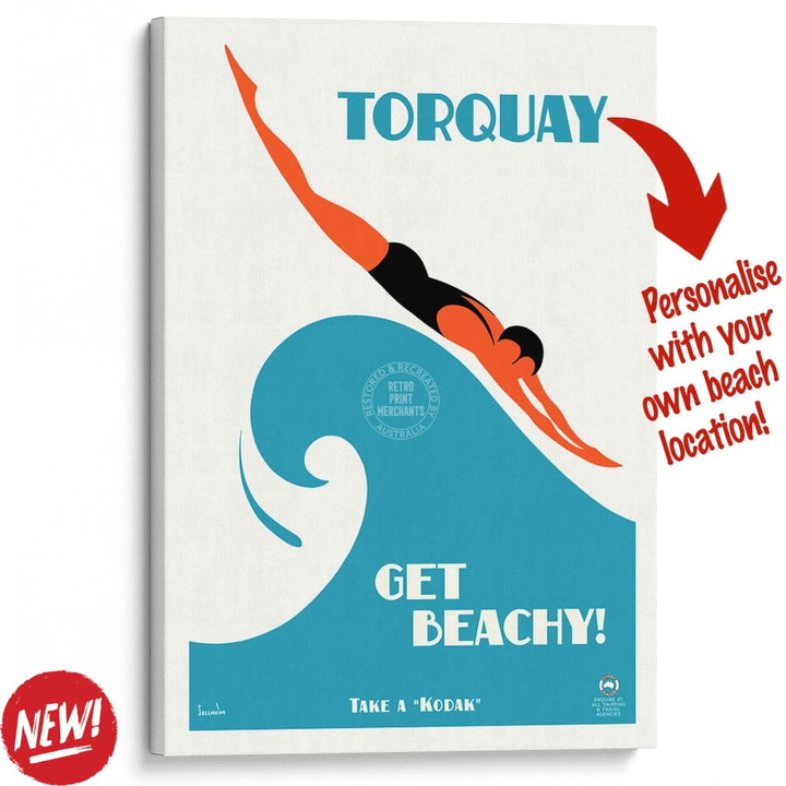 Your Own Beach Location | Personalise It Or Keep Torquay A3 297 X 420Mm 11.7 16.5 Inches /