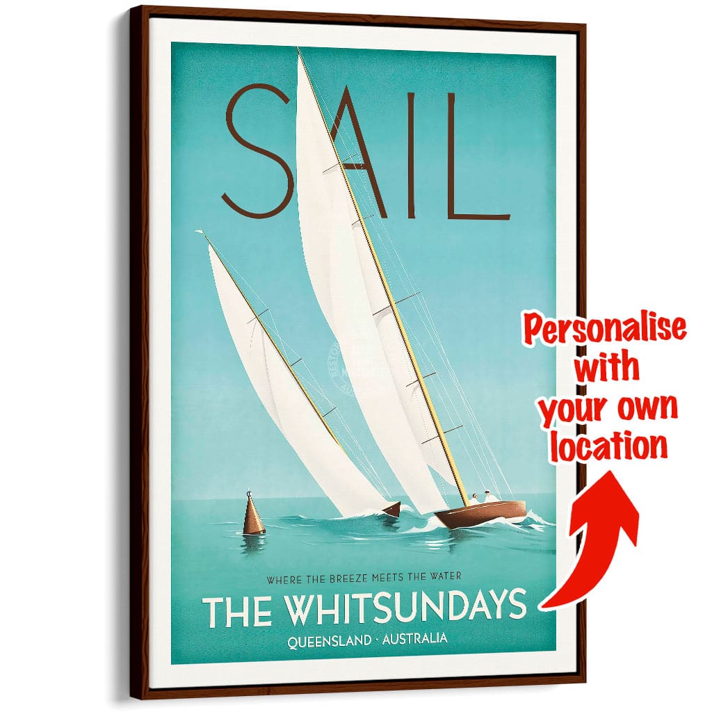 YOUR OWN SAILING LOCATION | PERSONALISE IT OR KEEP THE WHITSUNDAYS A3 | 297 x 420mm | 11.7 x 16.5 inches / Canvas