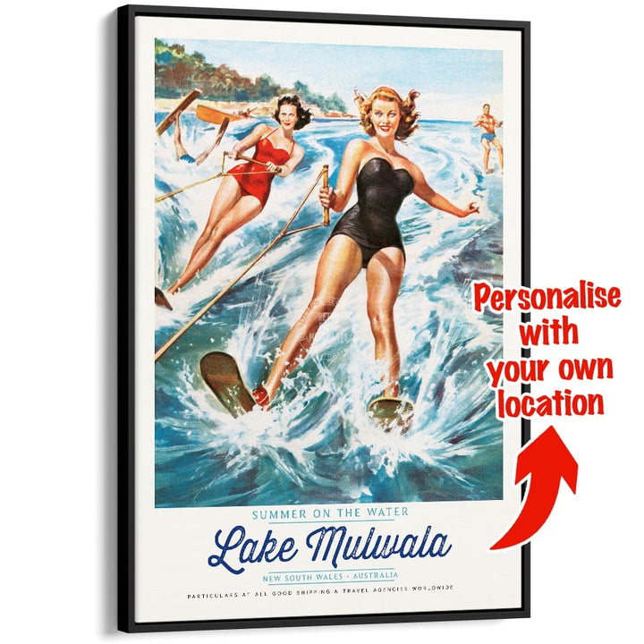 YOUR OWN SUMMER WATERSPORTS LOCATION | PERSONALISE IT OR KEEP LAKE MULWALA A3 | 297 x 420mm | 11.7 x 16.5 inches