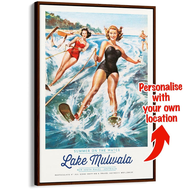 YOUR OWN SUMMER WATERSPORTS LOCATION | PERSONALISE IT OR KEEP LAKE MULWALA A3 | 297 x 420mm | 11.7 x 16.5 inches