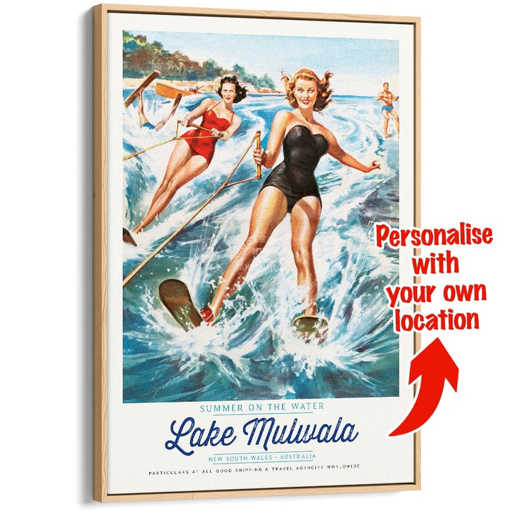 YOUR OWN SUMMER WATERSPORTS LOCATION | PERSONALISE IT OR KEEP LAKE MULWALA A3 | 297 x 420mm | 11.7 x 16.5 inches