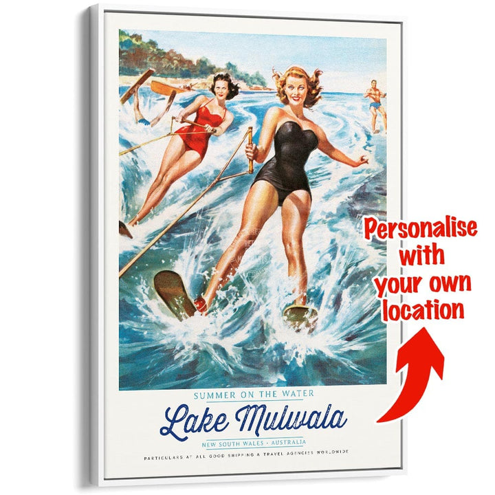 YOUR OWN SUMMER WATERSPORTS LOCATION | PERSONALISE IT OR KEEP LAKE MULWALA A3 | 297 x 420mm | 11.7 x 16.5 inches