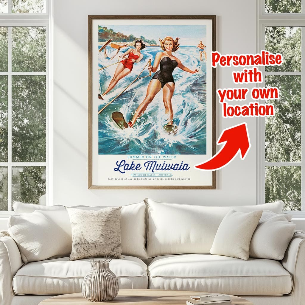 YOUR OWN SUMMER WATERSPORTS LOCATION | PERSONALISE IT OR KEEP LAKE MULWALA Print Art