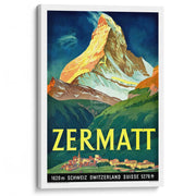 Zermatt 1933 | Switzerland A3 297 X 420Mm 11.7 16.5 Inches / Stretched Canvas Print Art