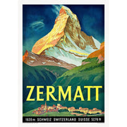 Zermatt 1933 | Switzerland A3 297 X 420Mm 11.7 16.5 Inches / Unframed Print Art